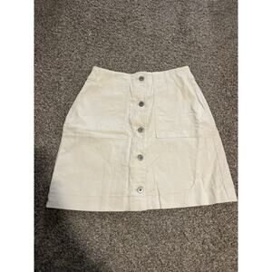 Cream Mini corduroy Skirt: 0